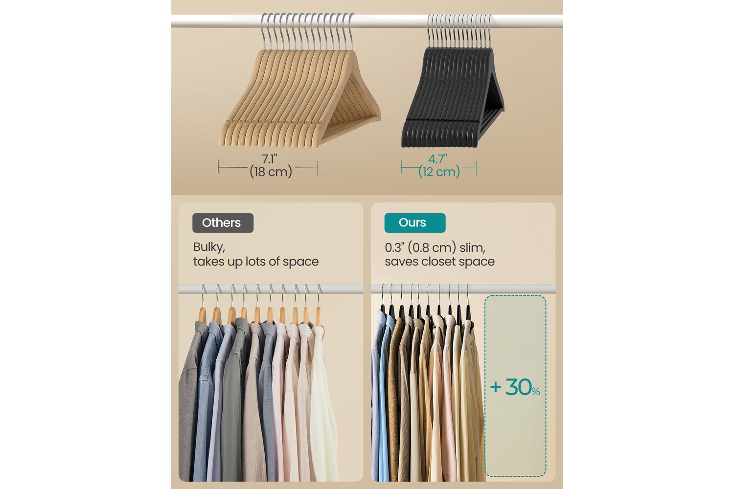 Wood Hangers | Clothes Hangers | Birch Wood | Standard Size-3