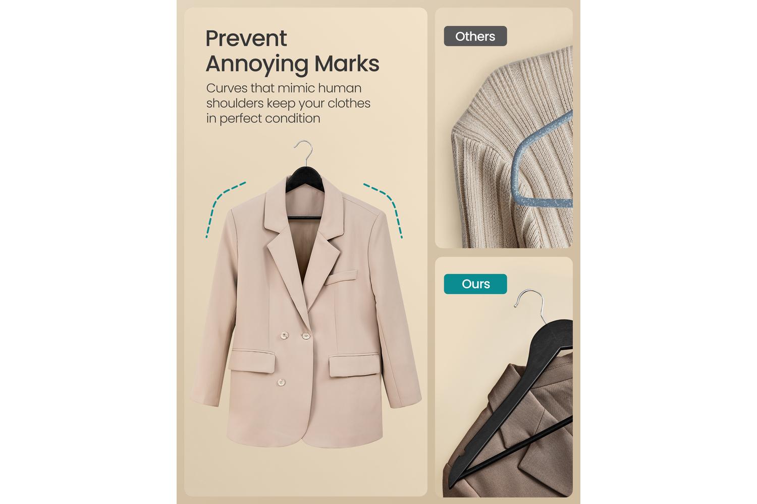 Wood Hangers | Clothes Hangers | Birch Wood | Standard Size-4