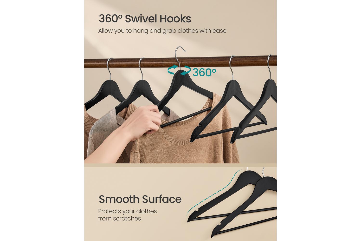 Wood Hangers | Clothes Hangers | Birch Wood | Standard Size-5