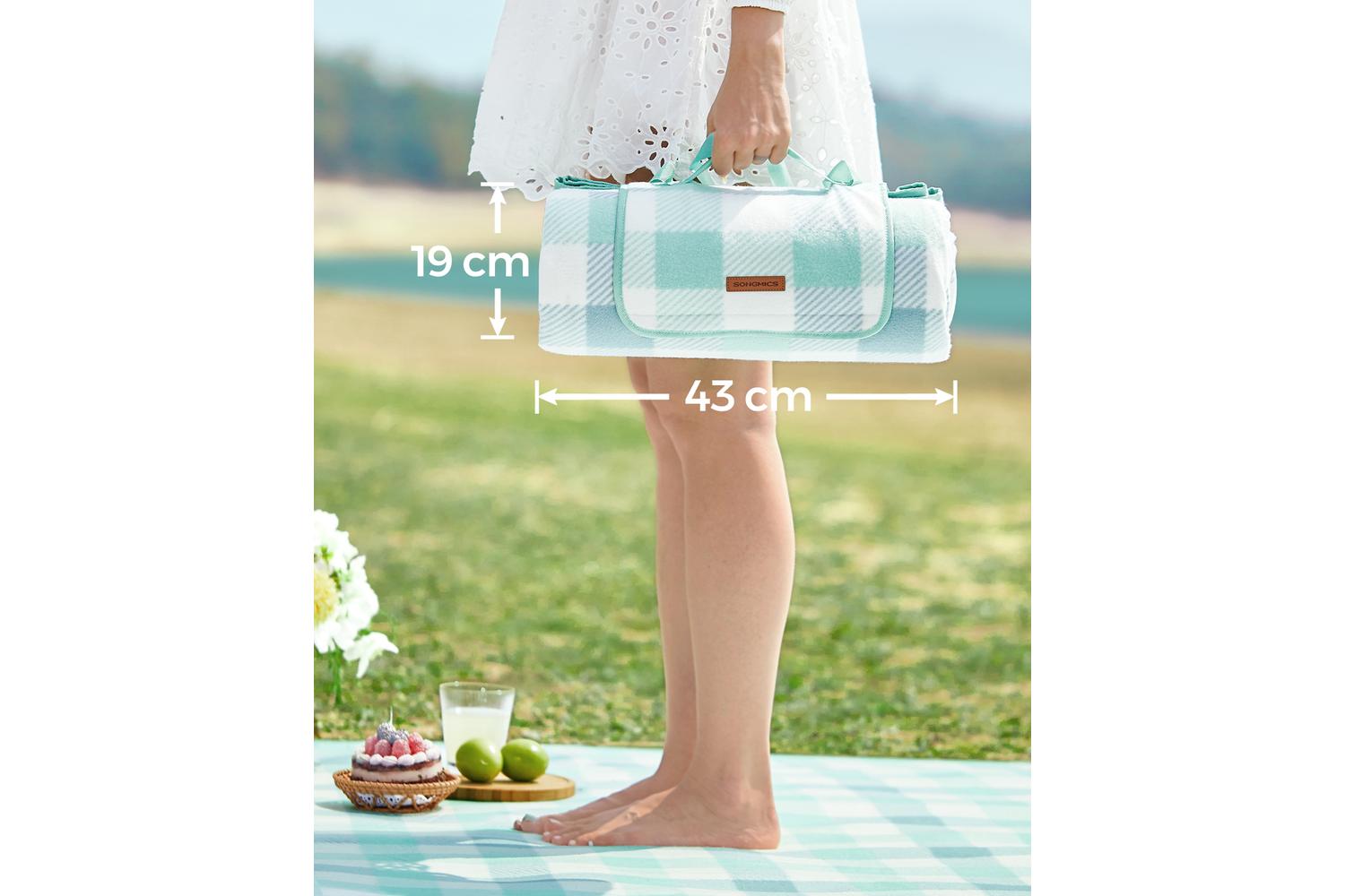 Songmics Camping Mat | Picnic Blanket | Fleece Surface | 200 X 200 Cm-5