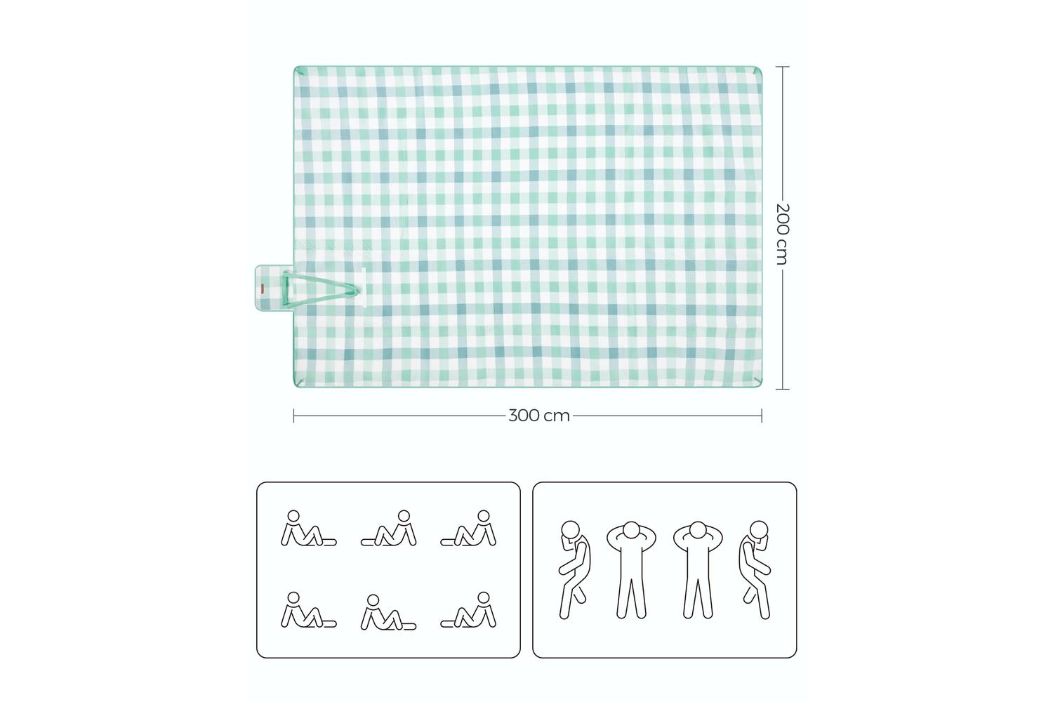 Songmics Camping Mat | Picnic Blanket | Velvet Surface | 300 X 200 Cm-6
