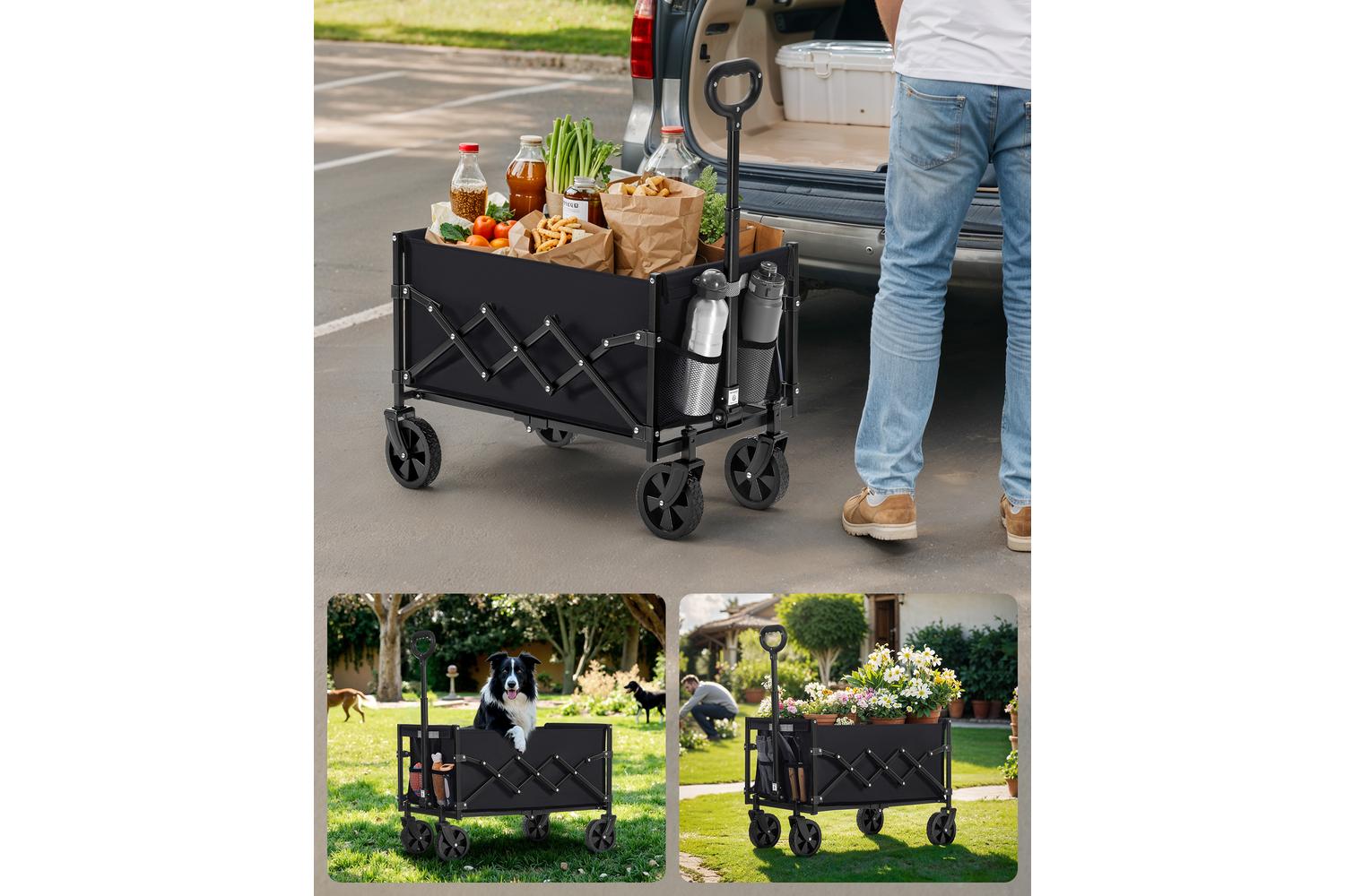 Foldable Wagon | Trolley | Steel & Oxford Fabric | 180kg Capacity-4