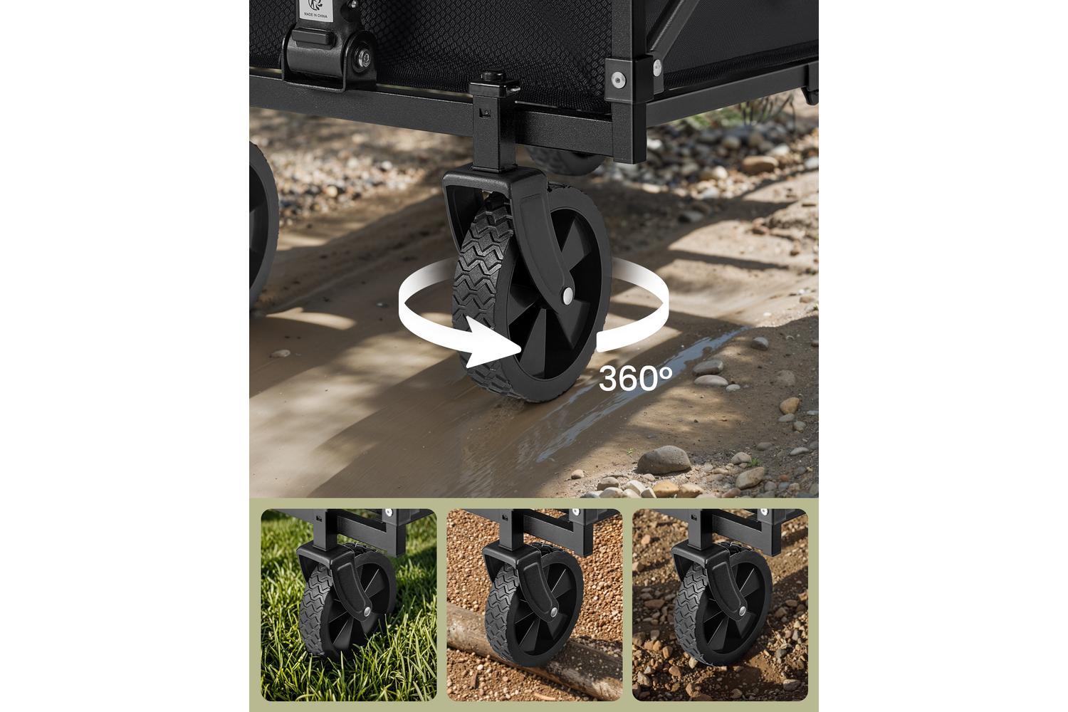 Foldable Wagon | Trolley | Steel & Oxford Fabric | 180kg Capacity-5