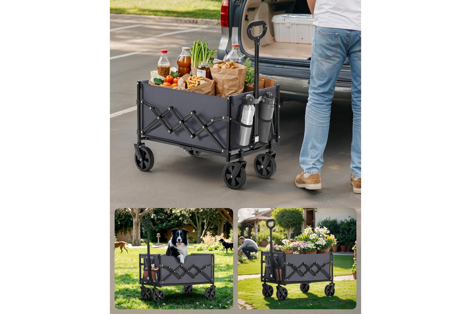 Foldable Wagon | Trolley | Steel & Oxford Fabric | 180kg Capacity-4