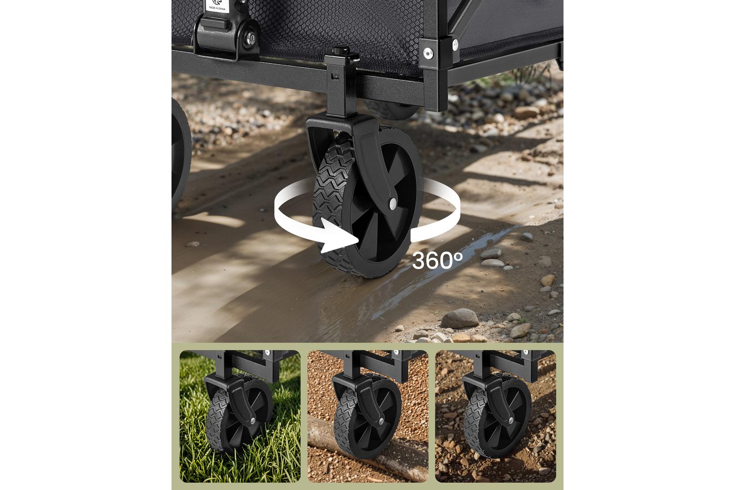Foldable Wagon | Trolley | Steel & Oxford Fabric | 180kg Capacity-5