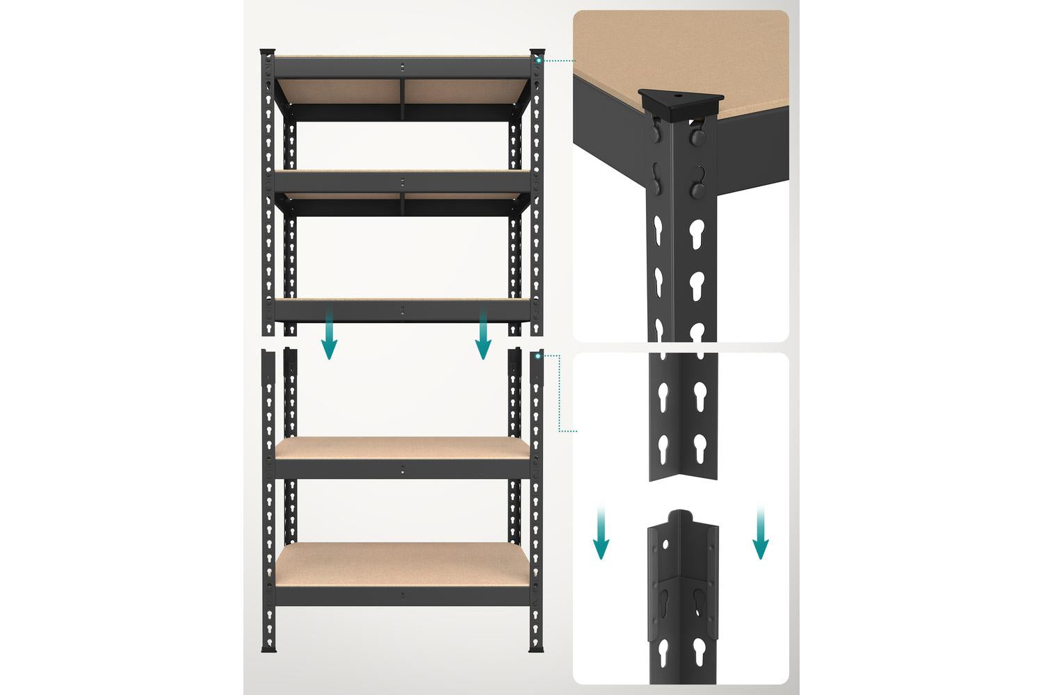Songmics Shelving Unit | Garage Shelving | Steel And Mdf | Five Tier-4