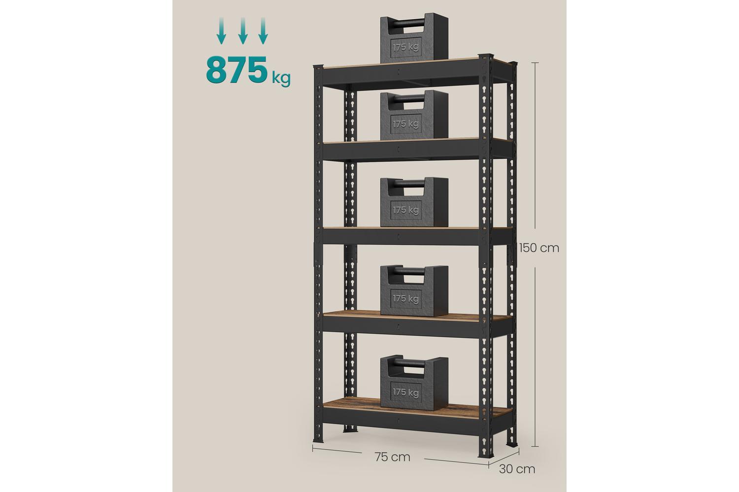 Songmics Shelving Unit | Steel Frame | Adjustable Garage Storage-4
