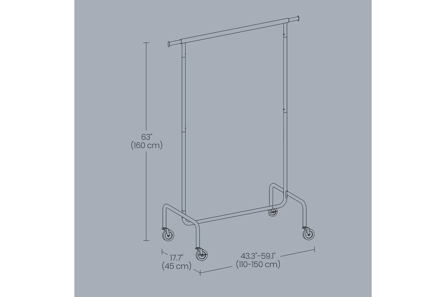 Songmics Garment Rack | Clothes Storage | Steel | 110-150cm-4