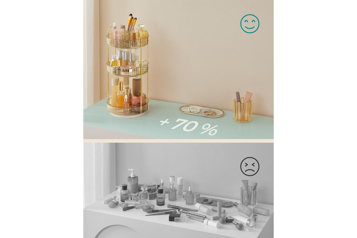 Makeup Organizer | Makeup Holder | Metal And Pet Plastic | Multi-tier-5