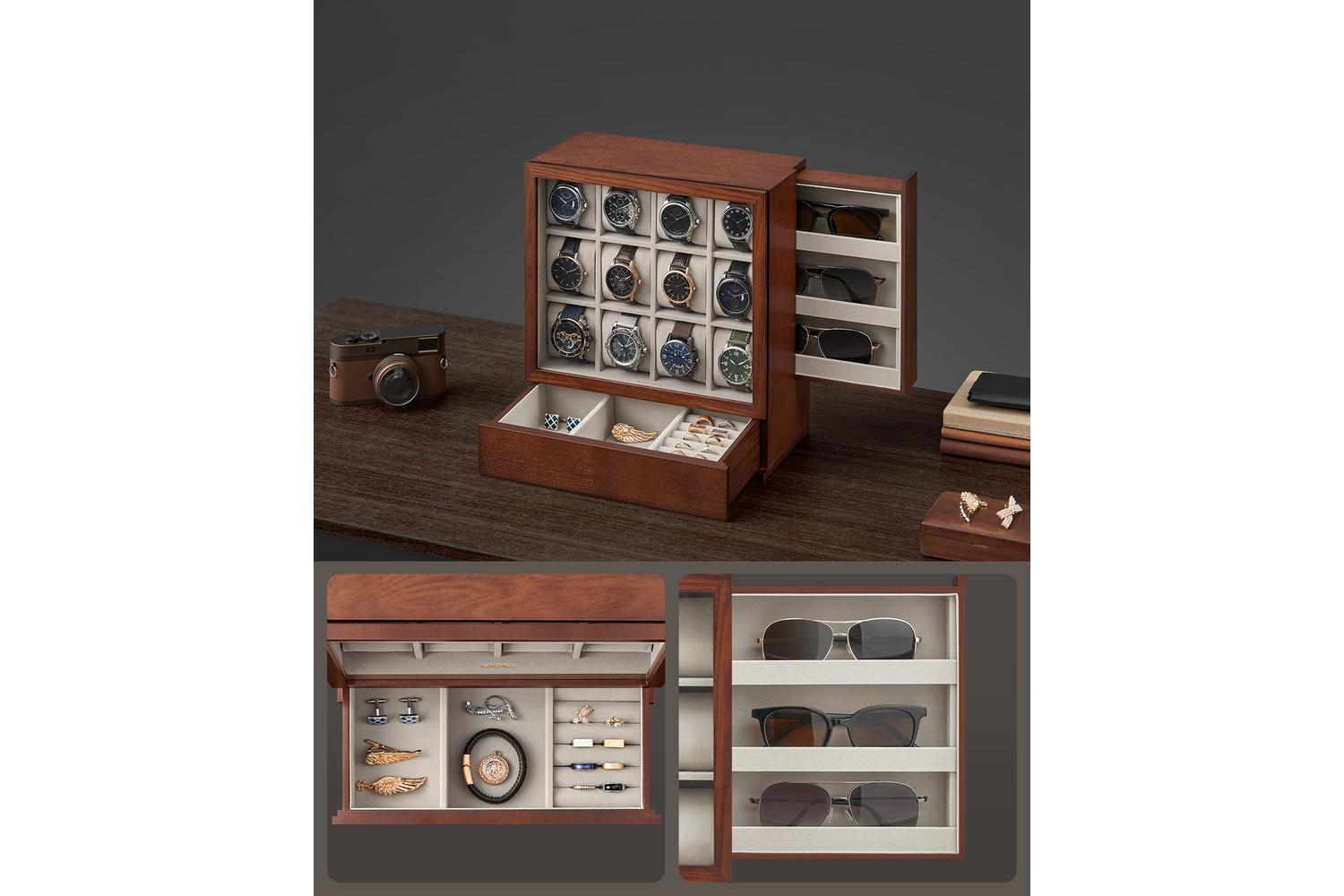 Watch Box | Watch And Jewelry Organiser | Solid Wood Veneer | 12 Slot-2