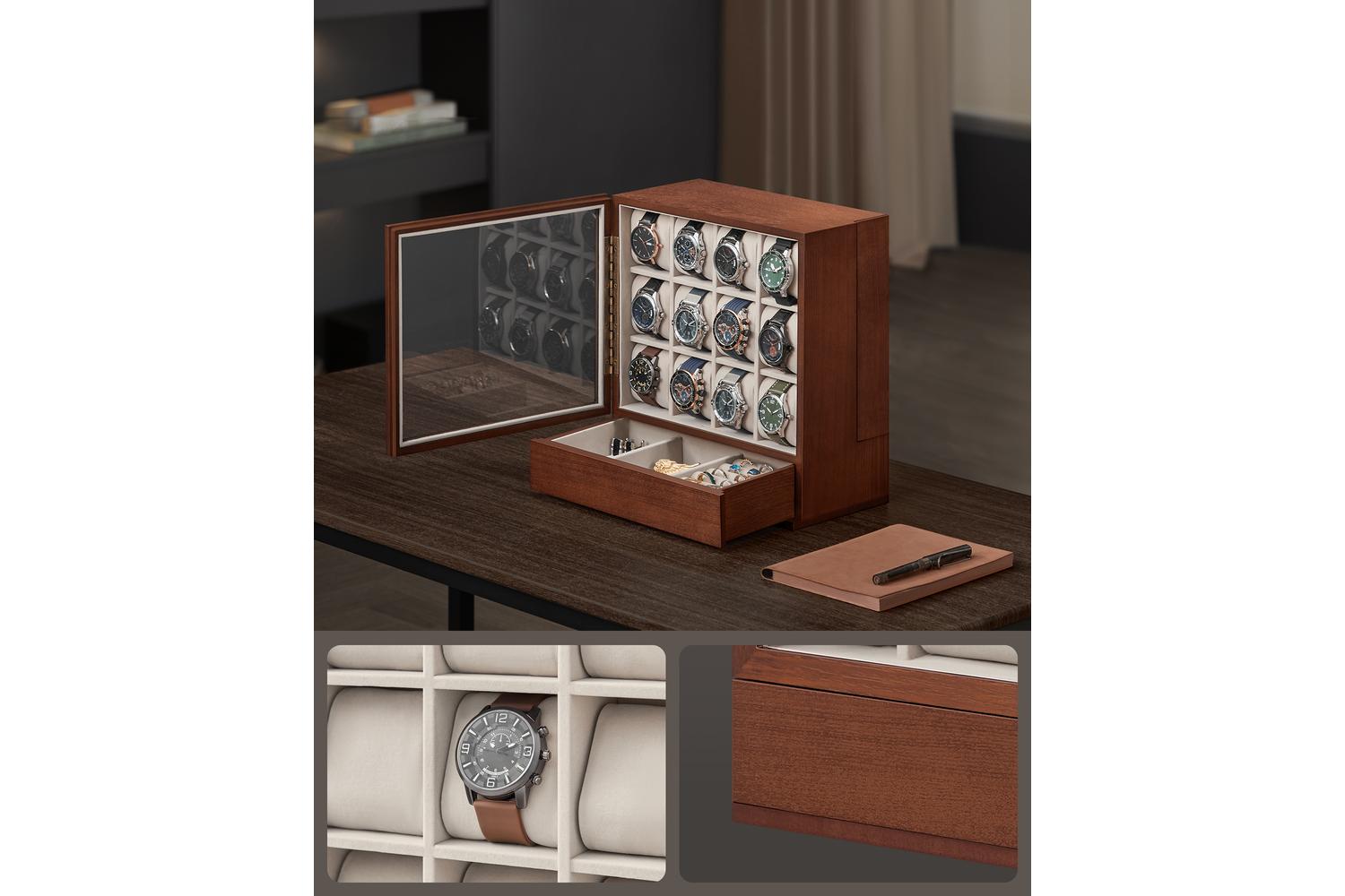 Watch Box | Watch And Jewelry Organiser | Solid Wood Veneer | 12 Slot-3