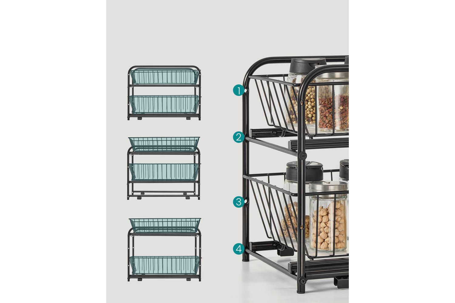 Pull-out Home Organizers | Clothes Storage | Steel | 2 Baskets-2
