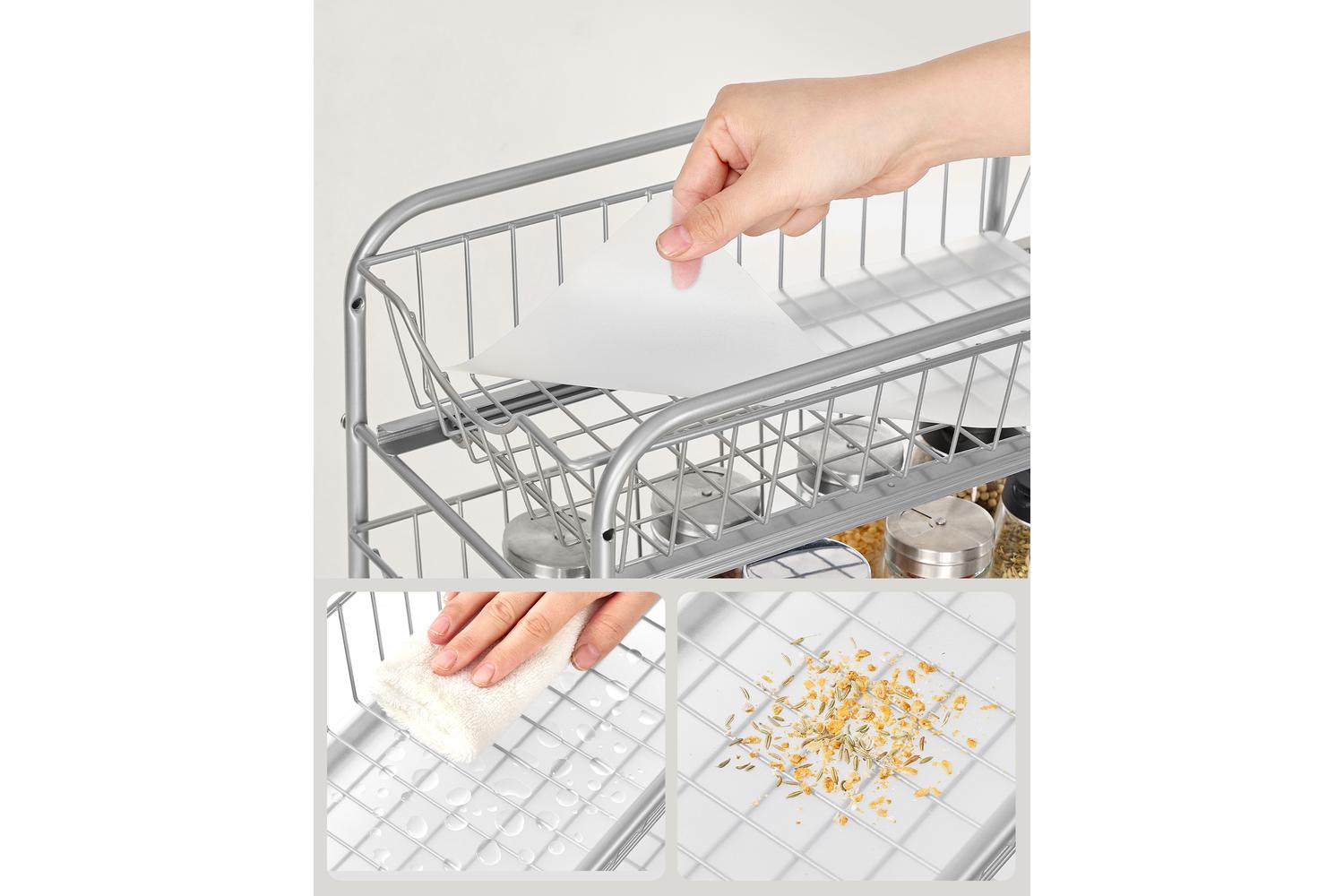 Pull-out Home Organizers | Cabinet Organiser | Steel | Two-tier-5