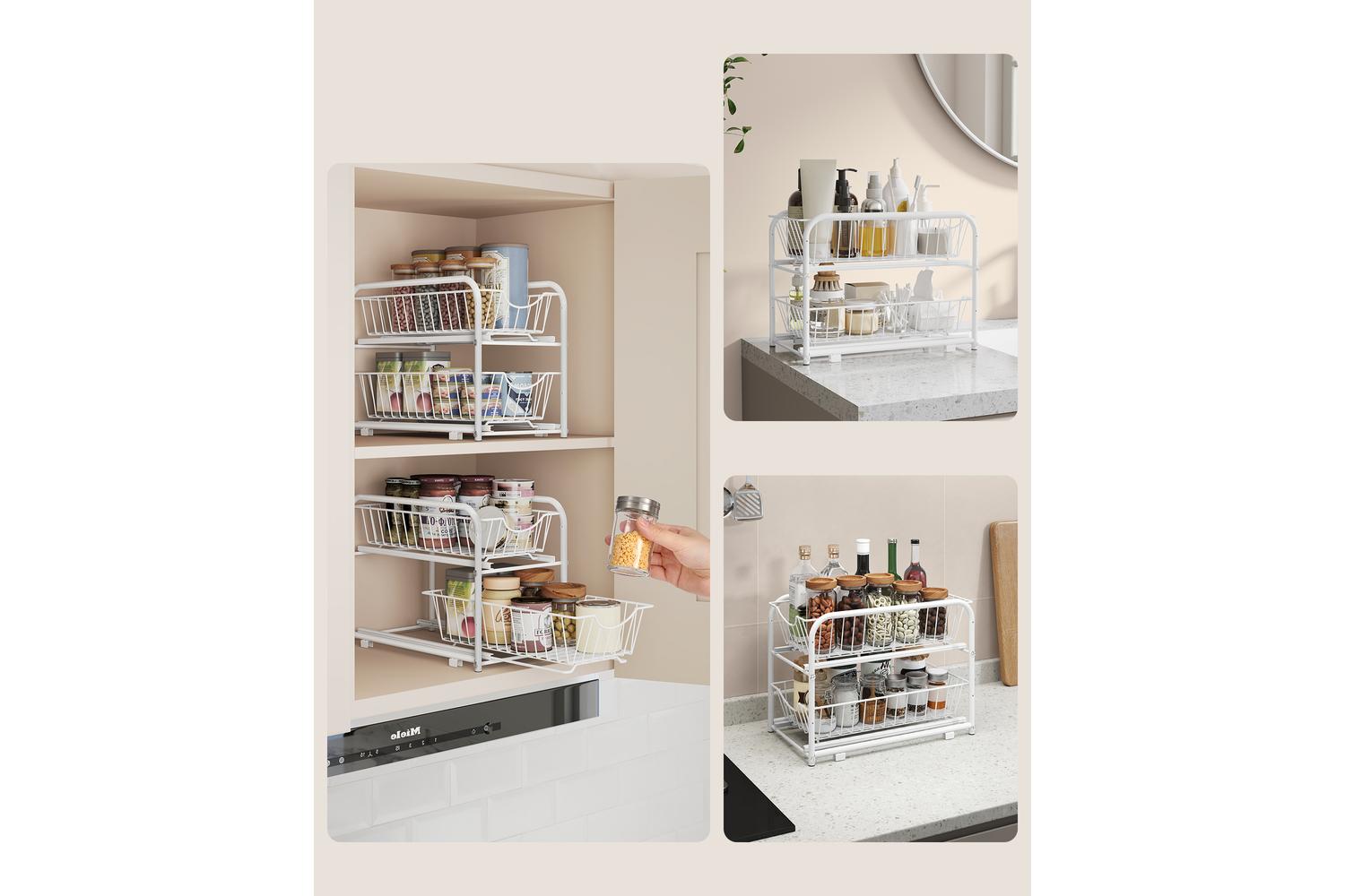 Pull-out Home Organizers | Storage Rack | Steel | Two-tier-2
