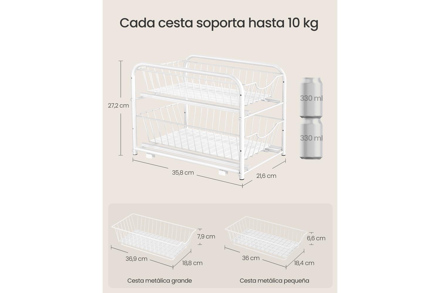 Pull-out Home Organizers | Storage Rack | Steel | Two-tier-6