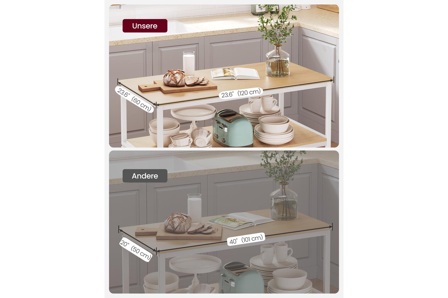Kitchen Island | Kitchen Storage | Particleboard And Steel | 60 X 120 X 90 Cm-2