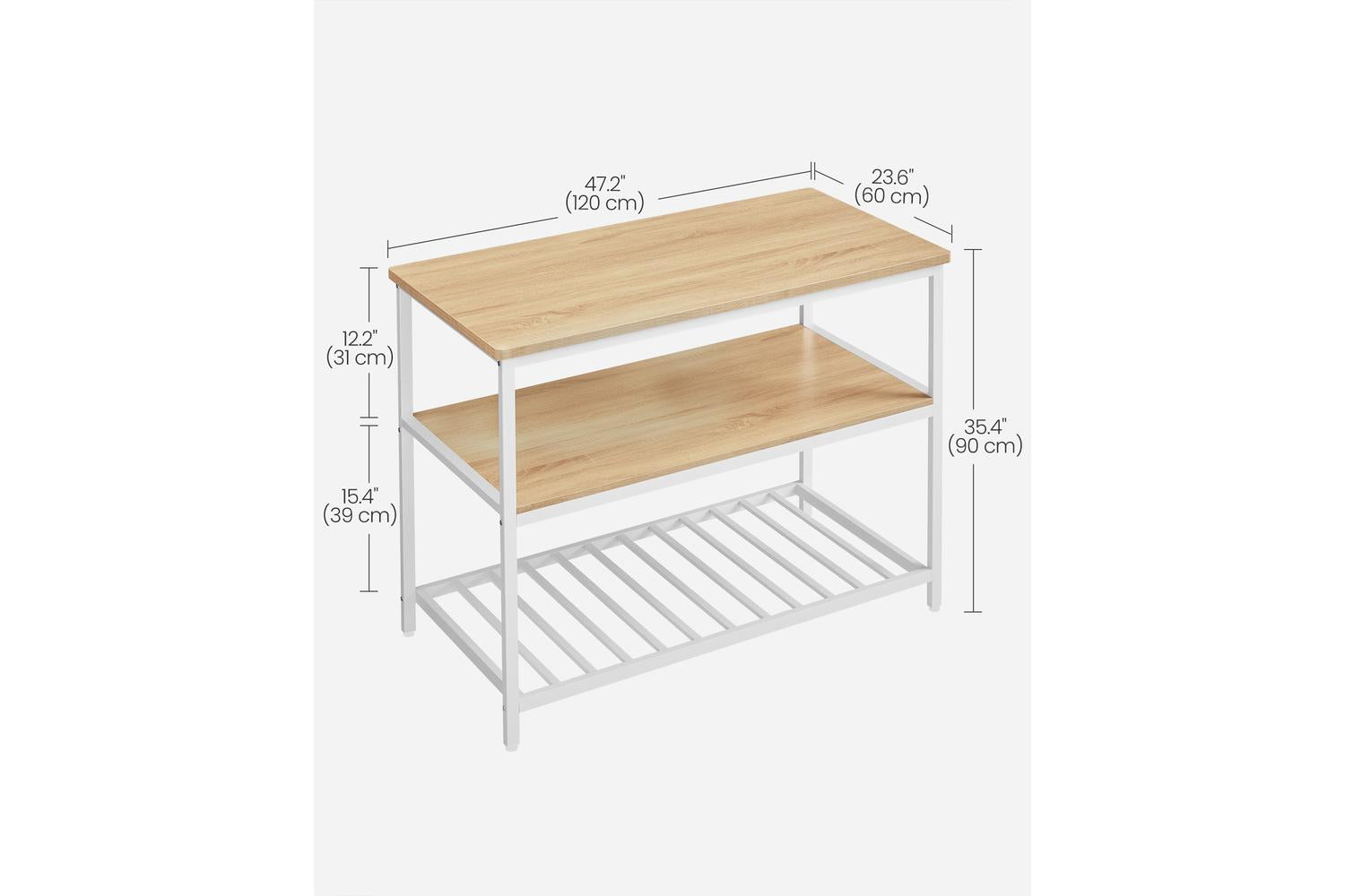Kitchen Island | Kitchen Storage | Particleboard And Steel | 60 X 120 X 90 Cm-5