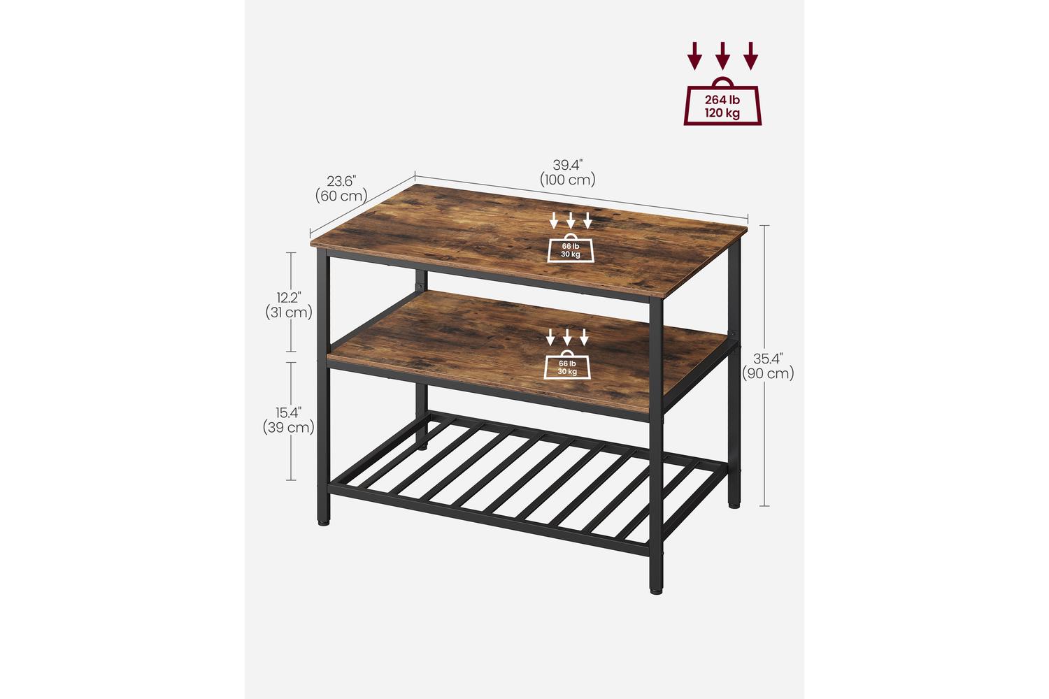Kitchen Island | Kitchen Storage | Steel Frame | 60 X 100 X 90 Cm-2