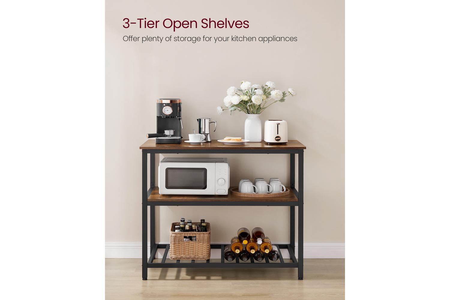 Kitchen Island | Kitchen Storage | Steel Frame | 60 X 100 X 90 Cm-3