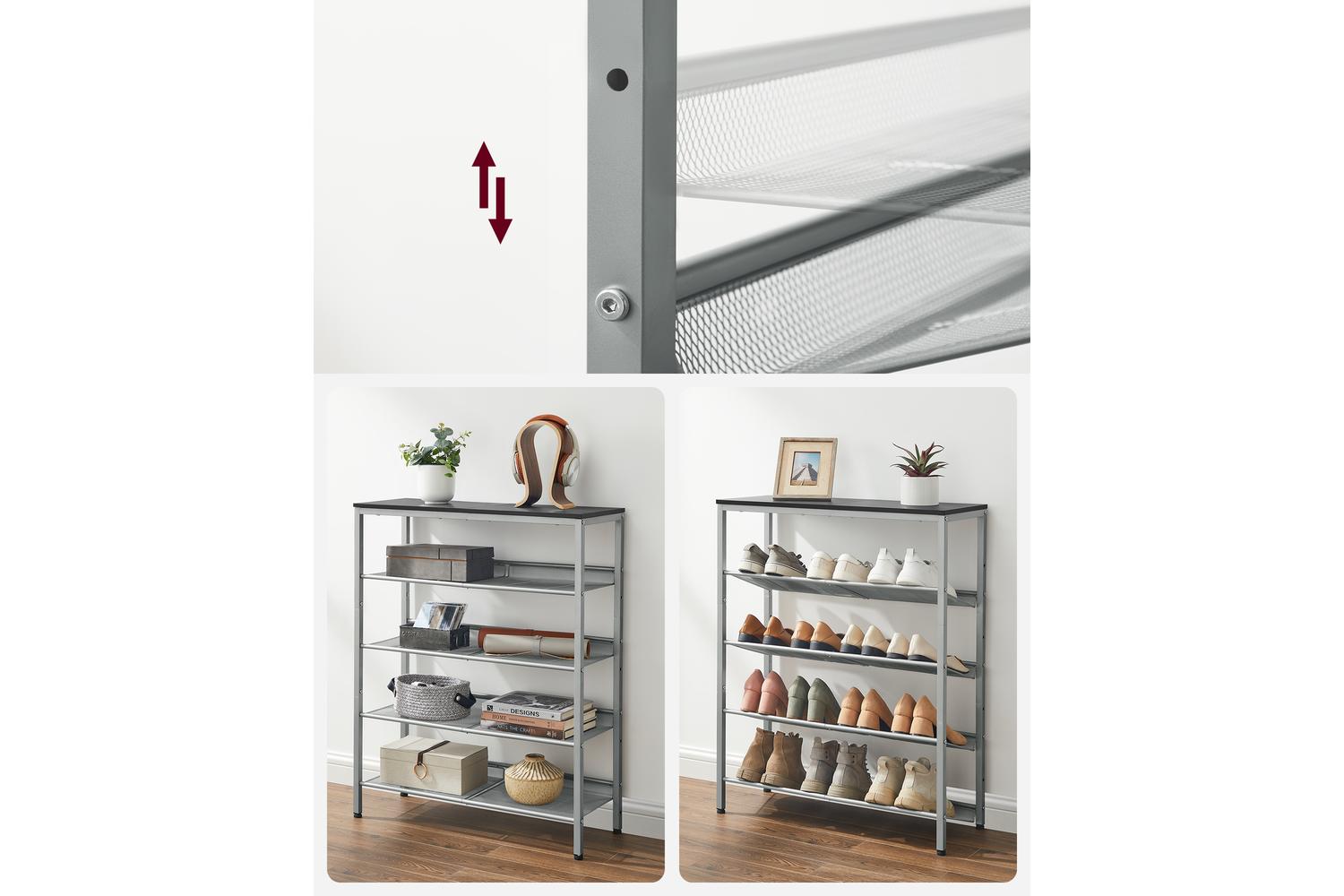 Shoe Rack | Shoe Storage Rack | Particleboard And Steel | Five Tier-3