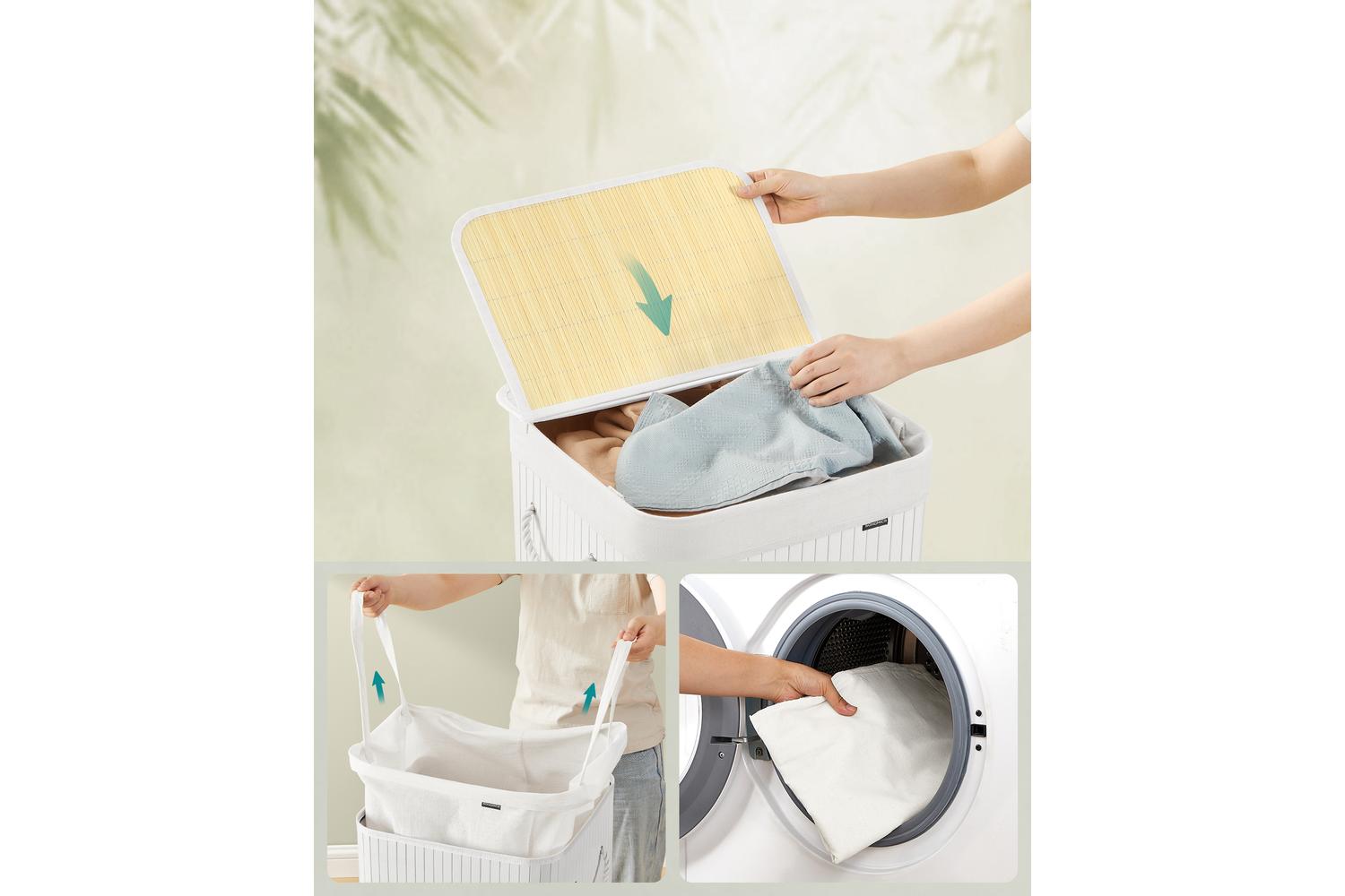 Laundry Hamper | Laundry Basket | Bamboo | 95 Litre-2