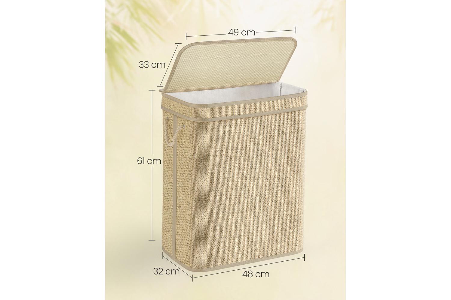 Laundry Hamper | Laundry Basket | Bamboo & Metal | 90 Litre-4