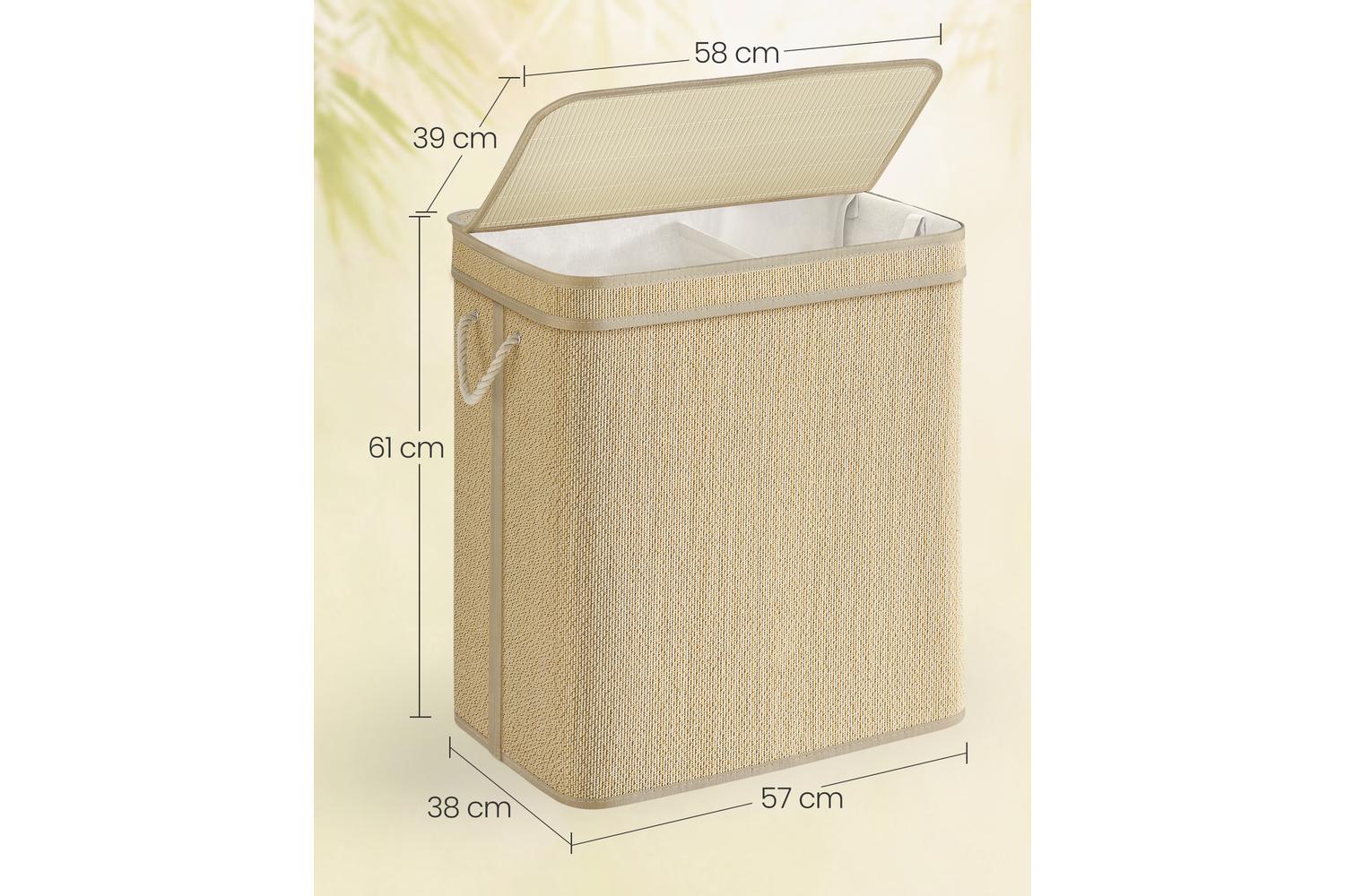 Laundry Hamper | Laundry Basket | Bamboo & Metal | 130 Litre-4