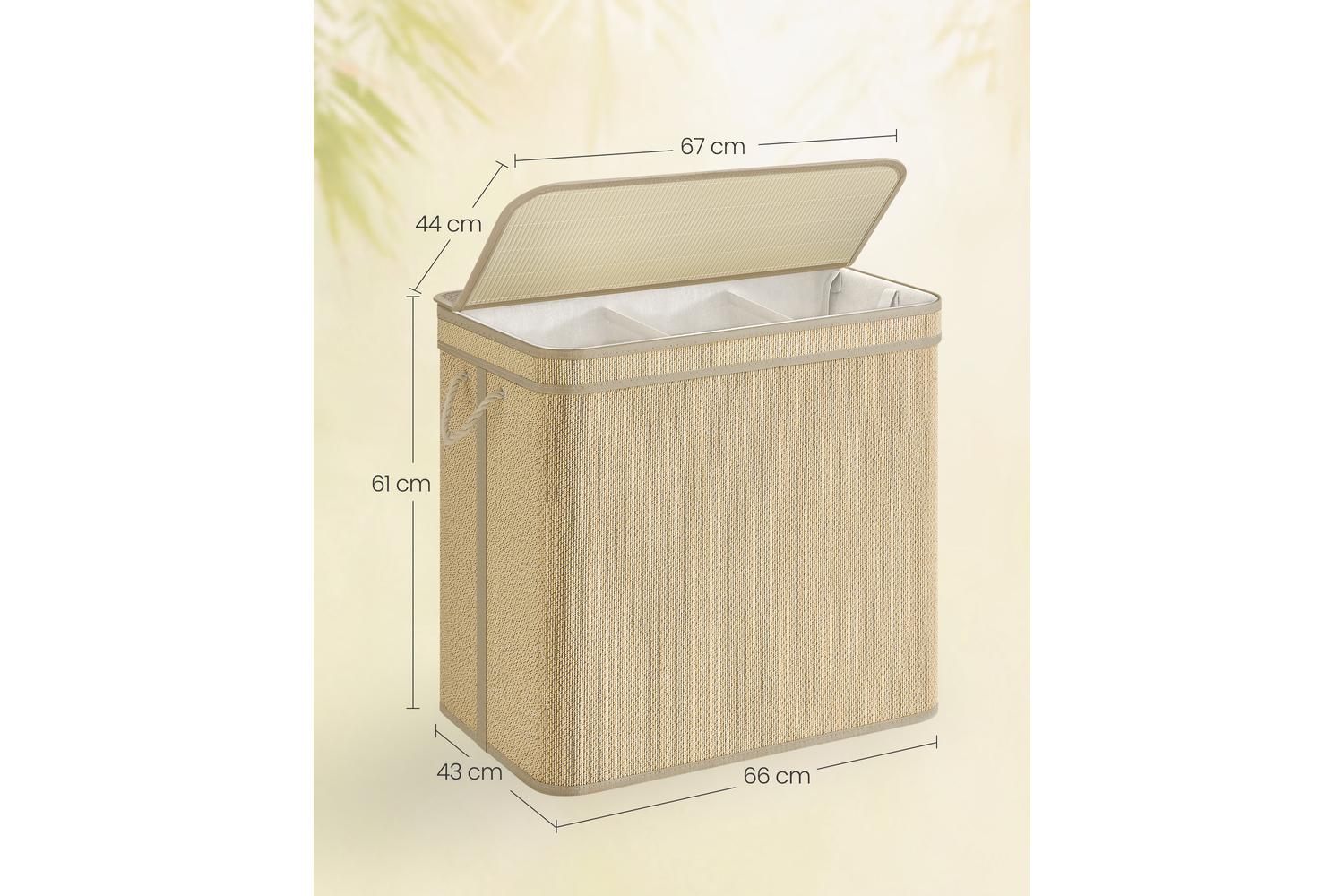 Laundry Hamper | Laundry Basket | Bamboo & Metal | 170 Litre-4