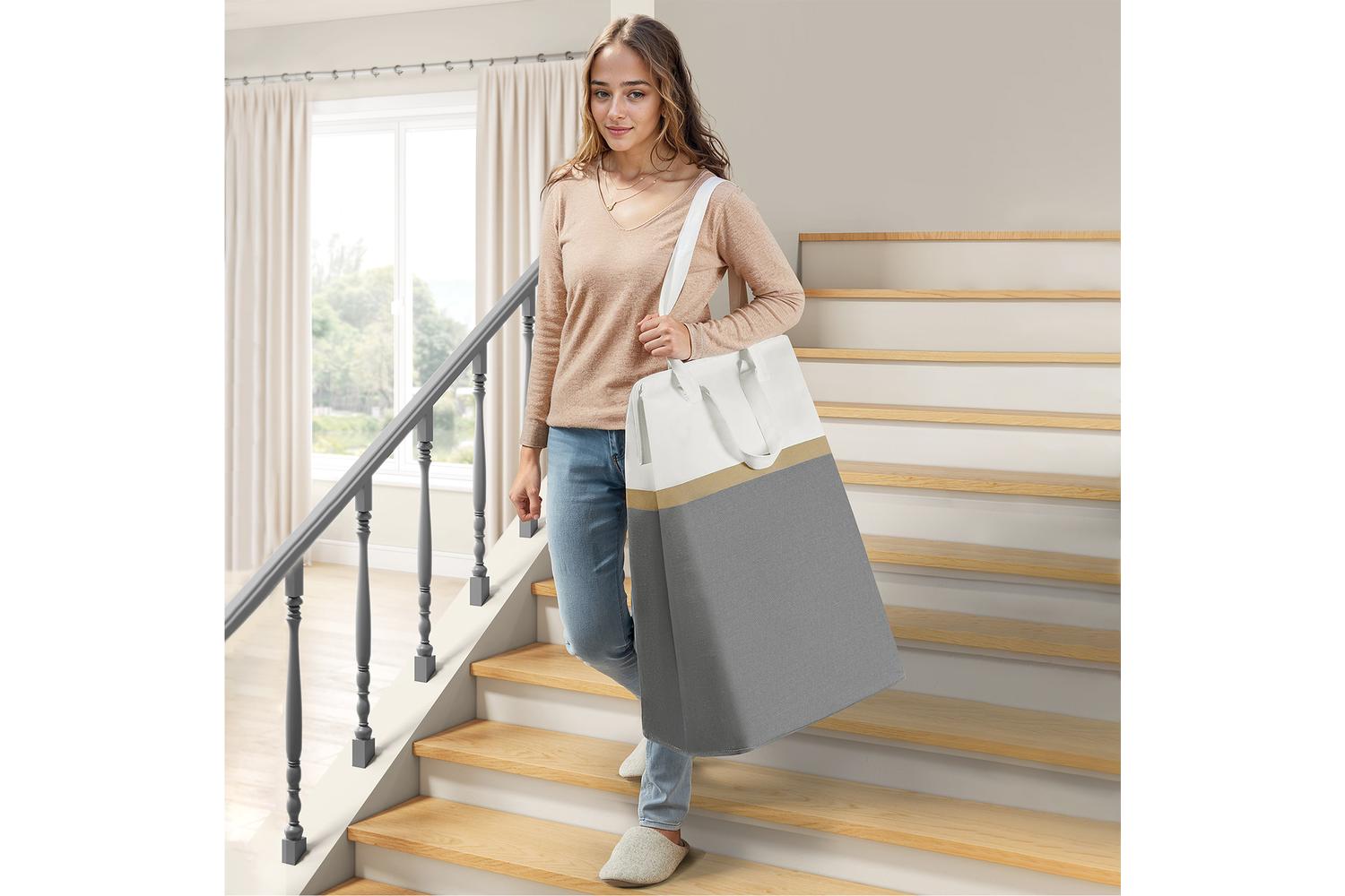 Laundry Basket | Laundry Hamper | Polycotton Blend | Large-4