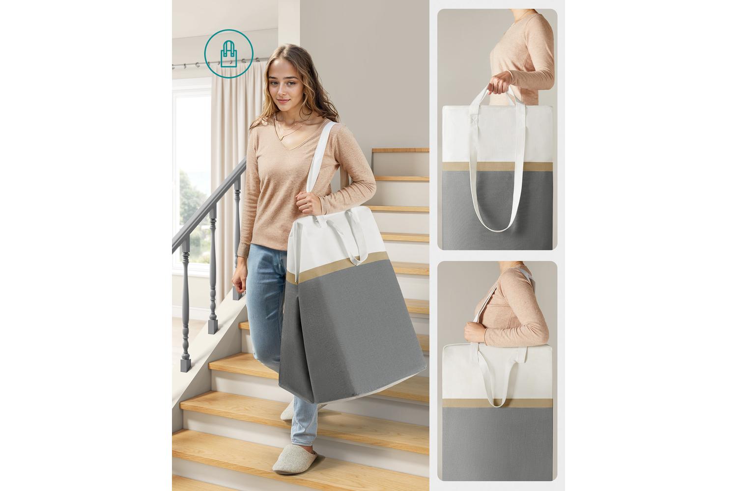 Laundry Basket | Laundry Hamper | Poly-cotton Blend | Large-4