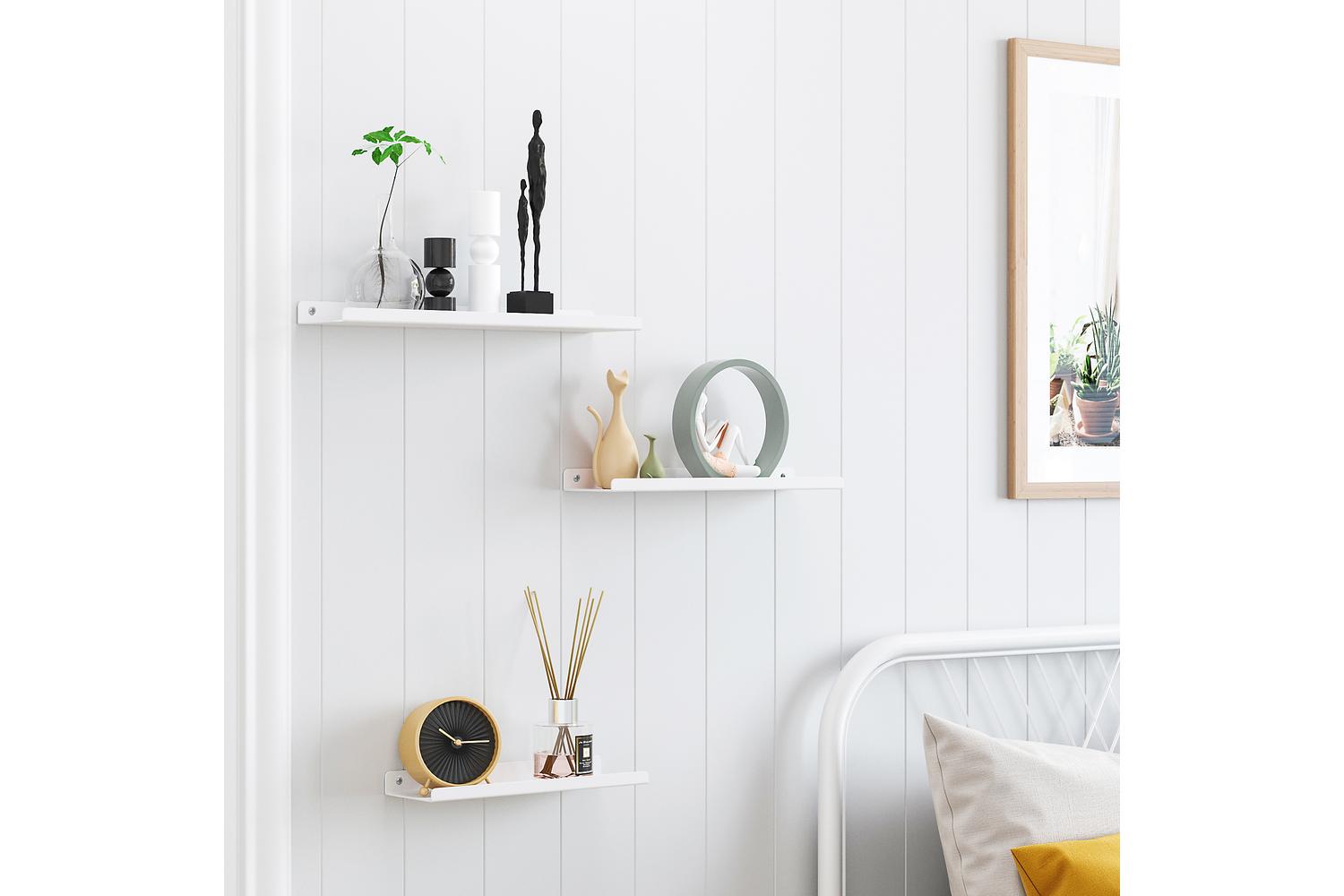 Songmics Floating Shelves | Wall Shelf Set | Powder-coated Iron | White-3