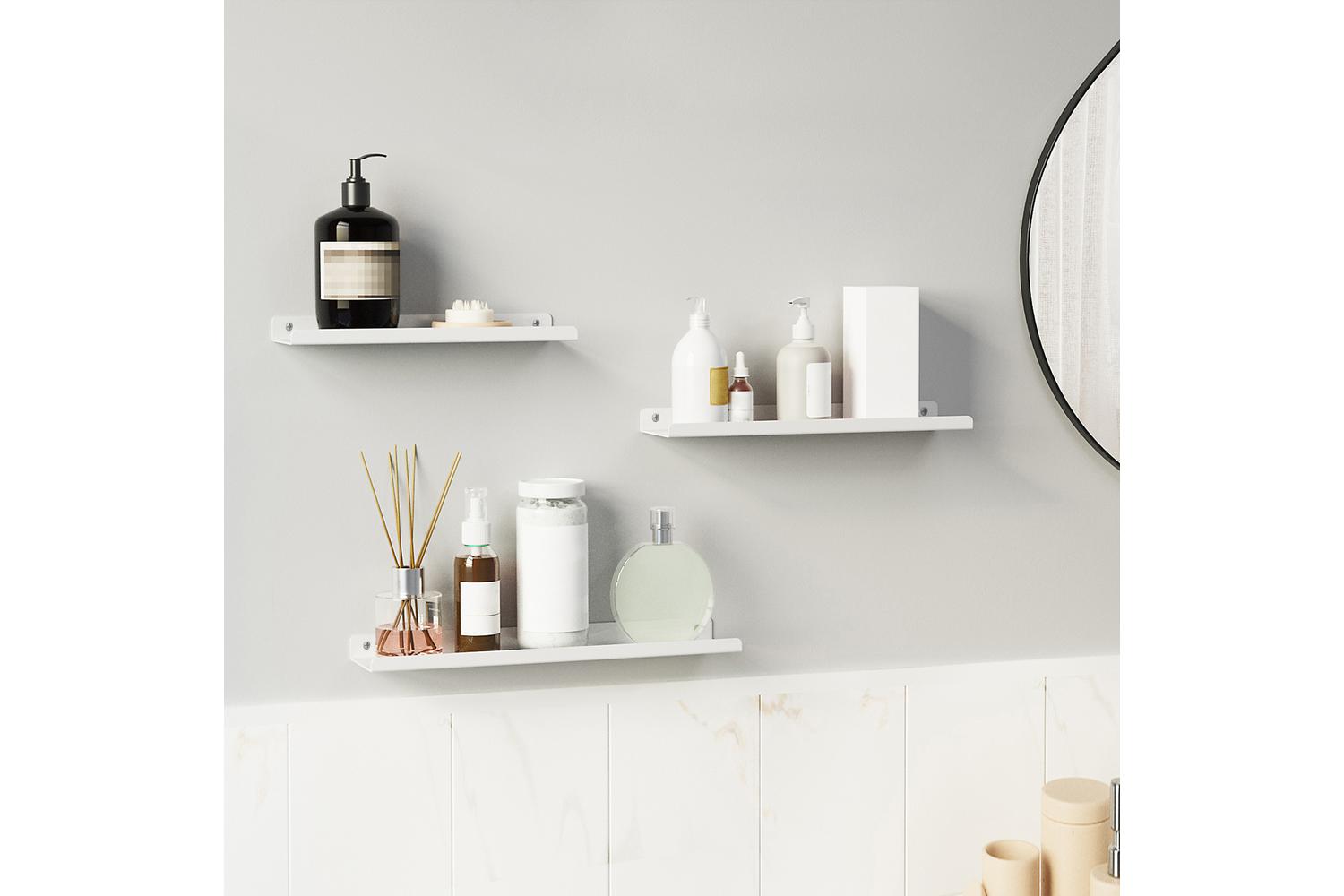 Songmics Floating Shelves | Wall Shelf Set | Powder-coated Iron | White-4