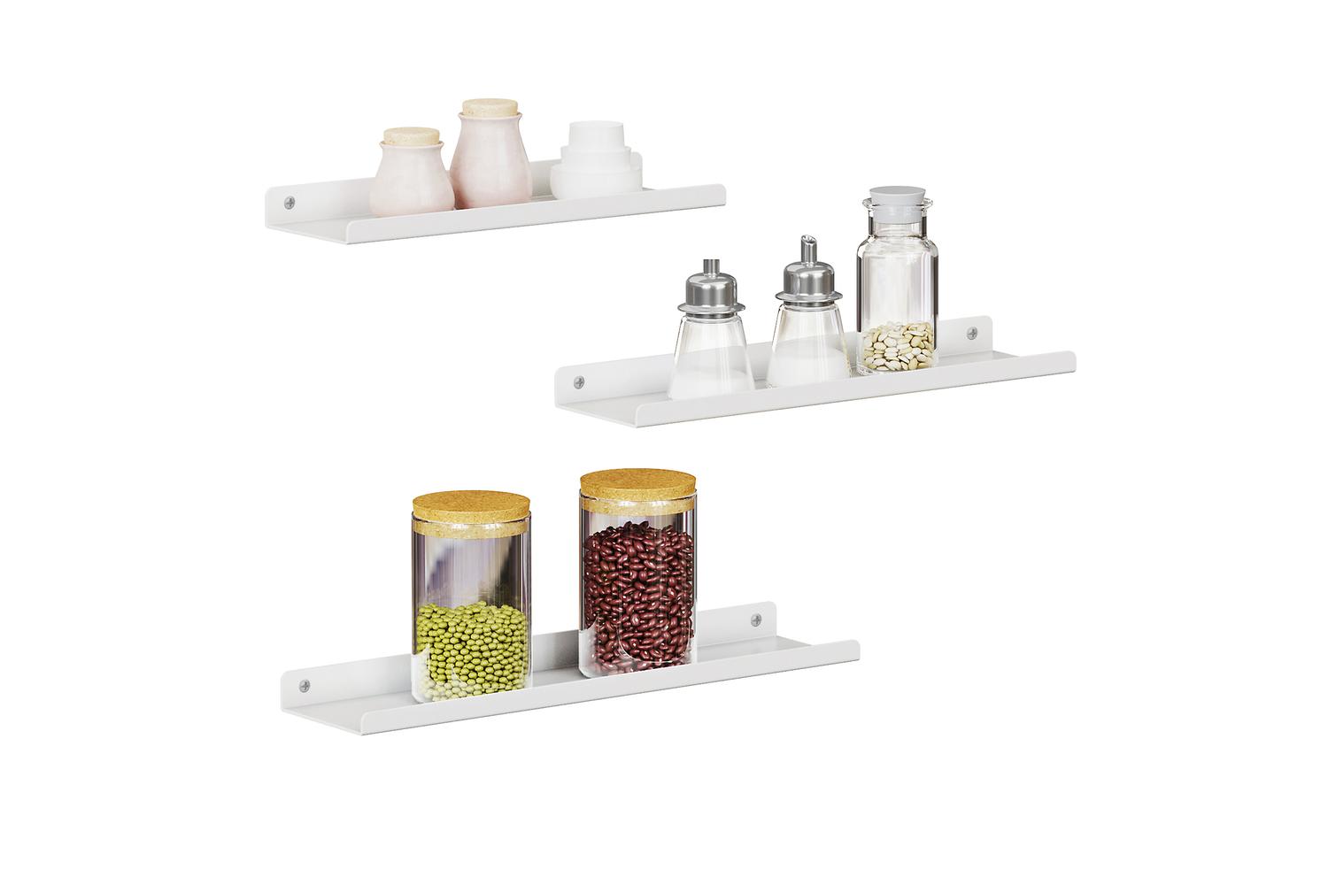 Songmics Floating Shelves | Wall Shelf Set | Powder-coated Iron | White-5