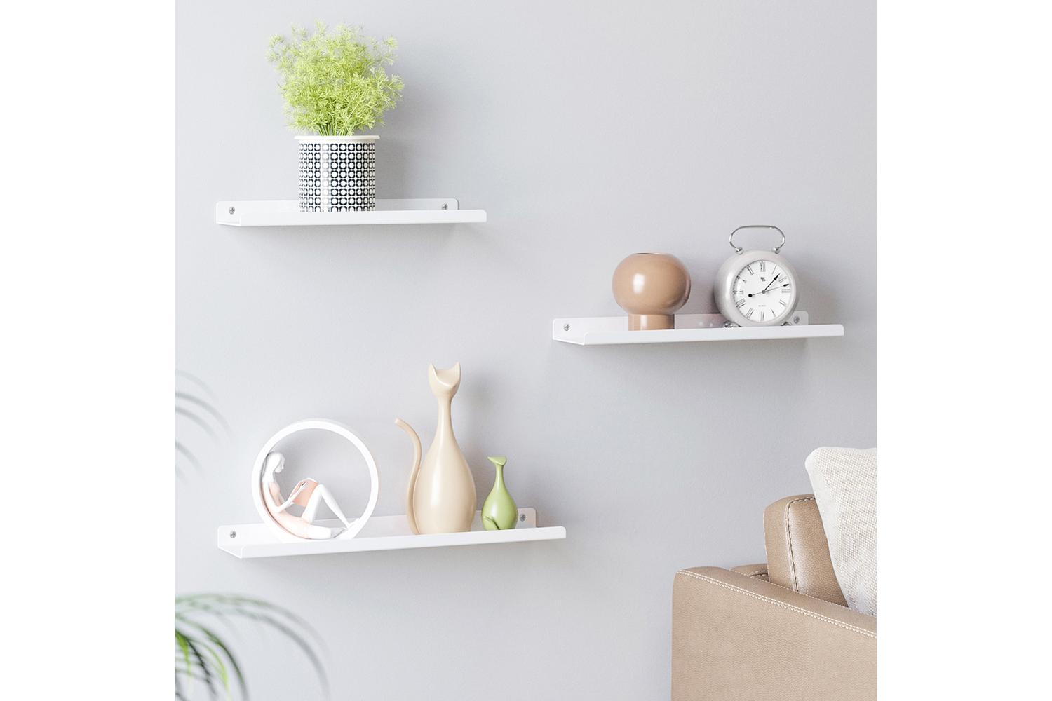 Songmics Floating Shelves | Wall Shelf Set | Powder-coated Iron | White-7