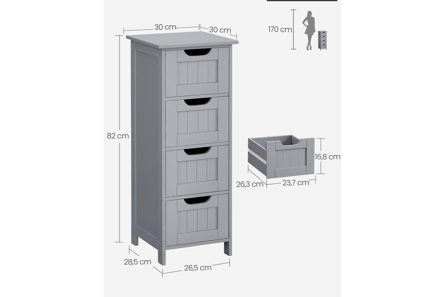 Floor Cabinet | Storage Cabinet | Mdf | 30 X 30 X 82 Cm-5