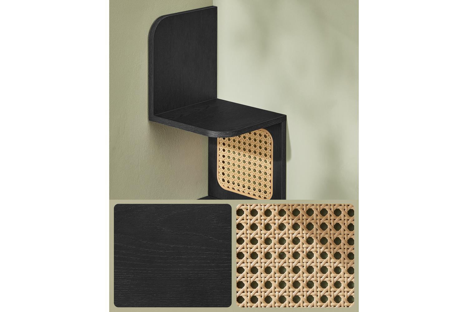 Vasagle Corner Shelf | Wall Mounted | Pvc Rattan Sides | 5 Tier-4