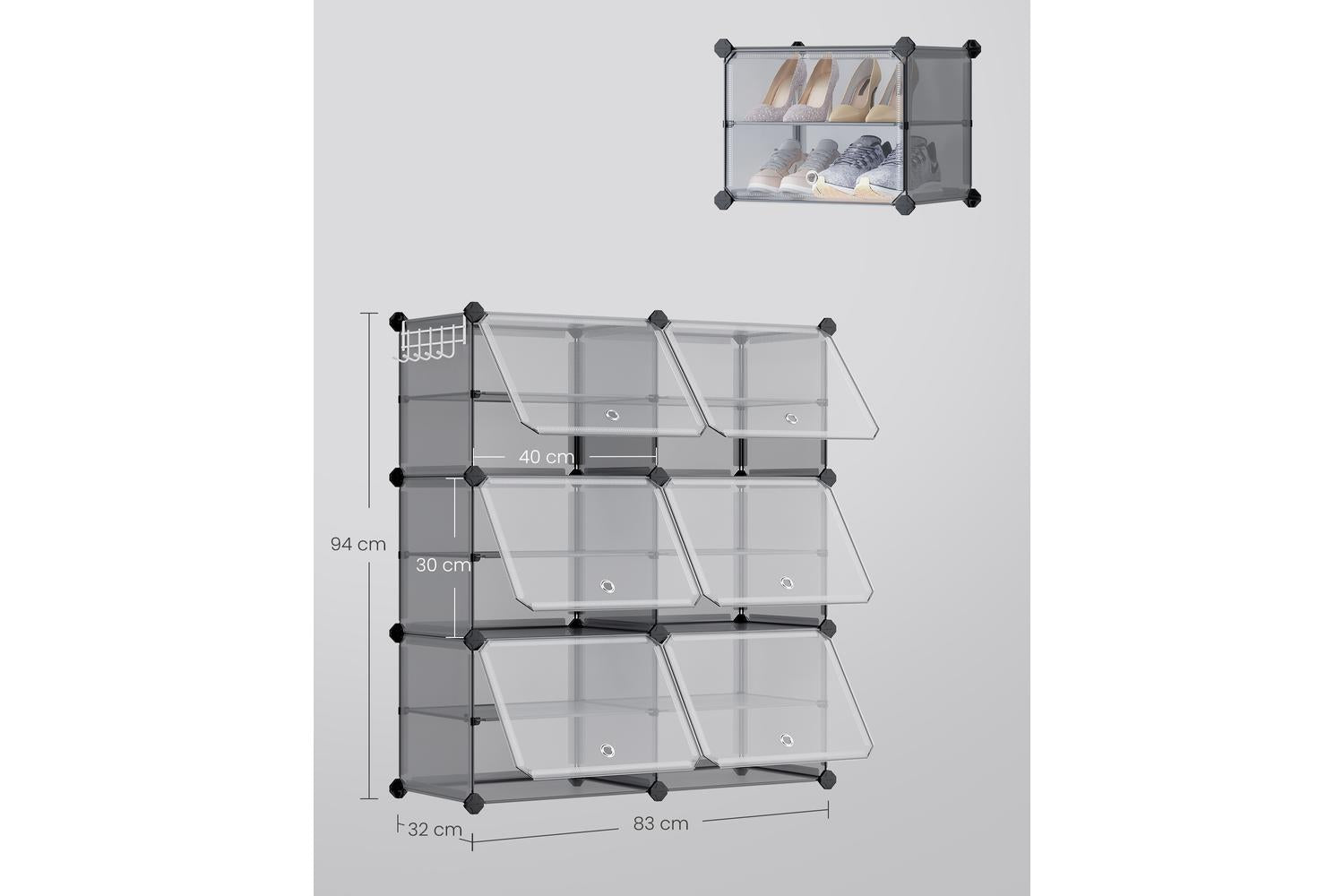 Shoe Rack | Shoe Storage Unit | Plastic And Steel | Large-2