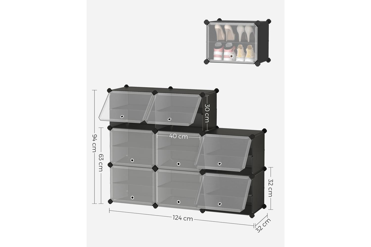 Shoe Rack | Shoe Storage Unit | Plastic And Steel | Large-3