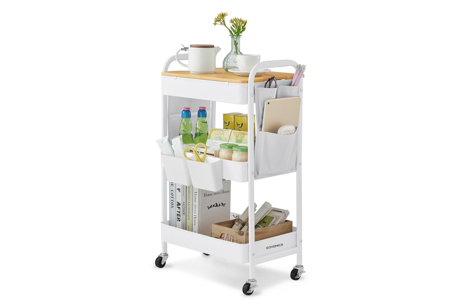 Storage Cart | Trolley | Steel And Mdf | 3-tier