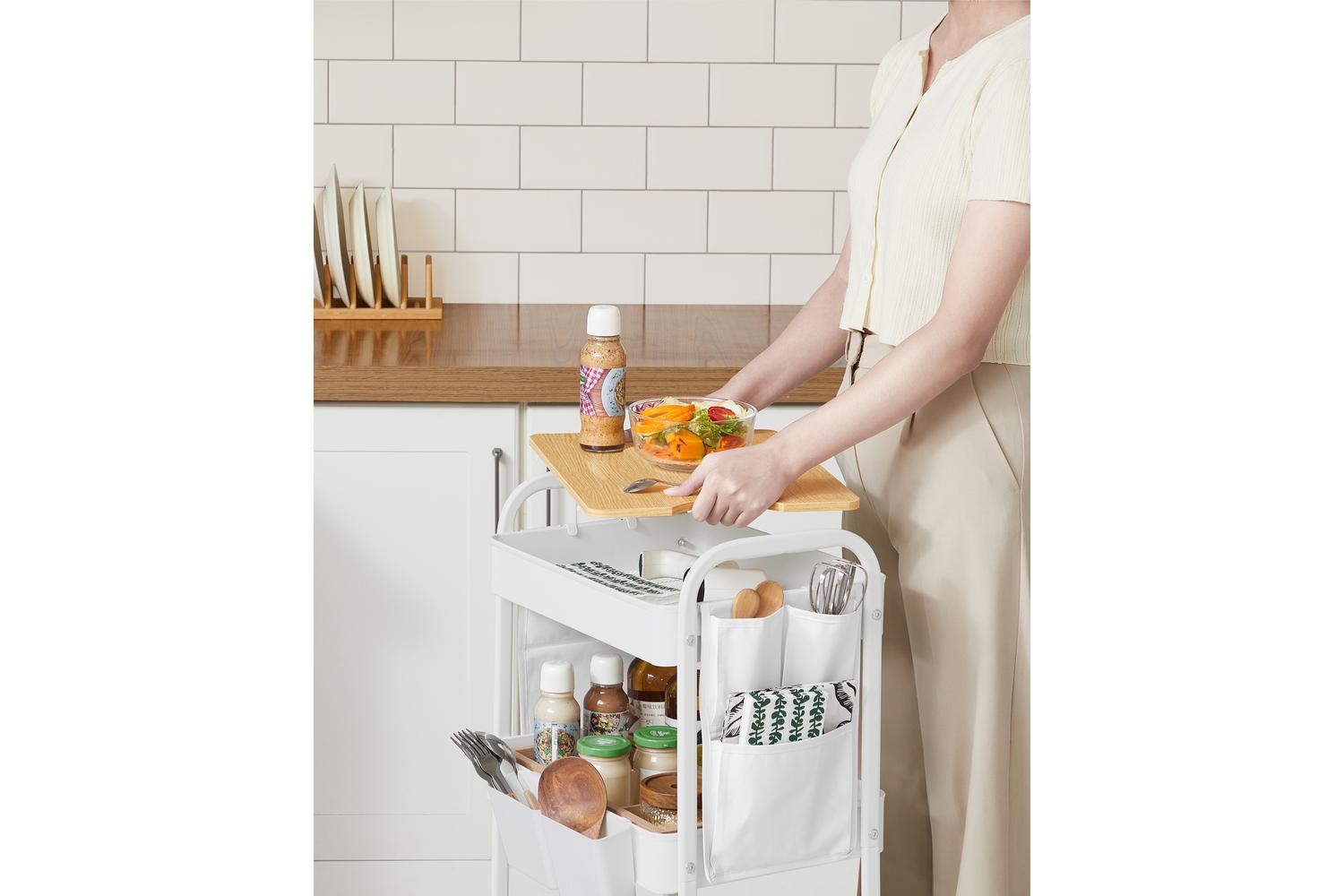 Storage Cart | Trolley | Steel And Mdf | 3-tier-2