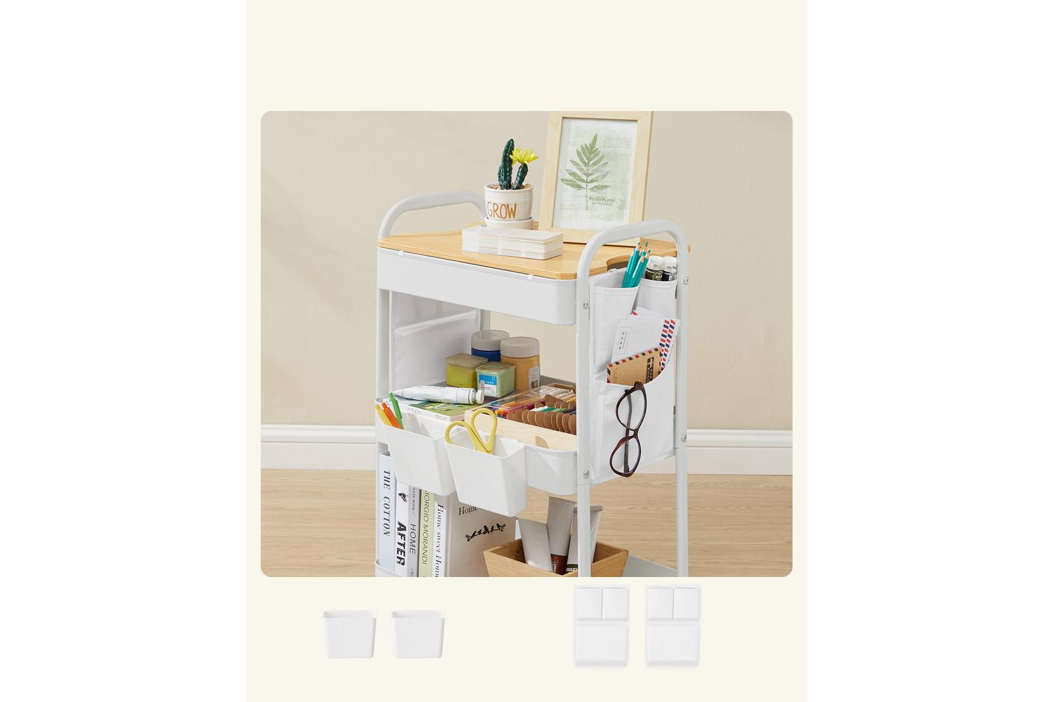Storage Cart | Trolley | Steel And Mdf | 3-tier-3