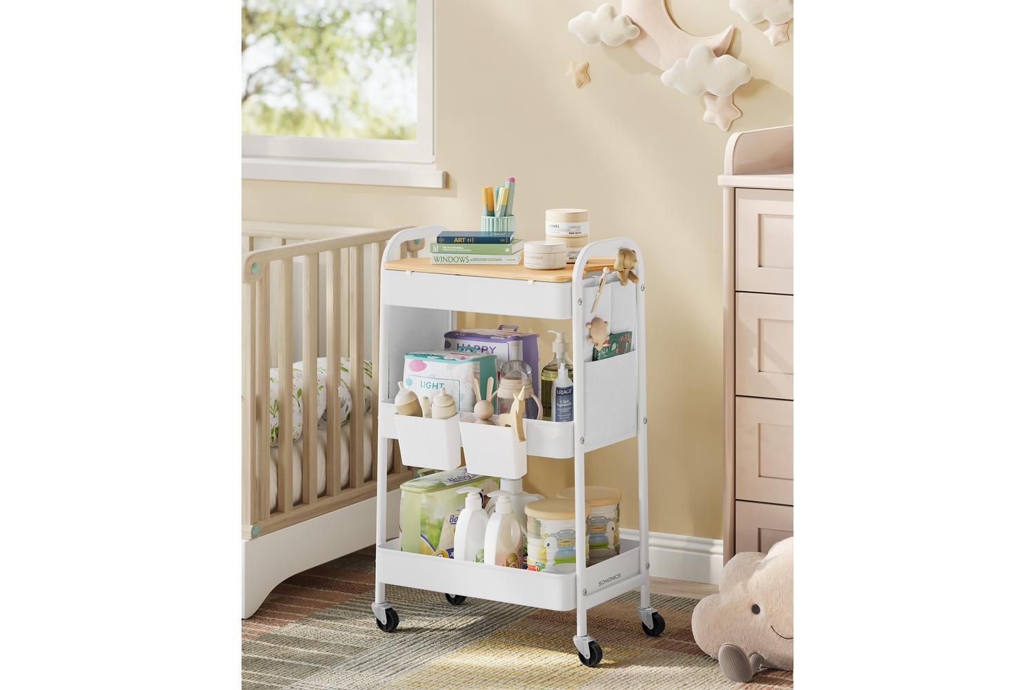 Storage Cart | Trolley | Steel And Mdf | 3-tier-5