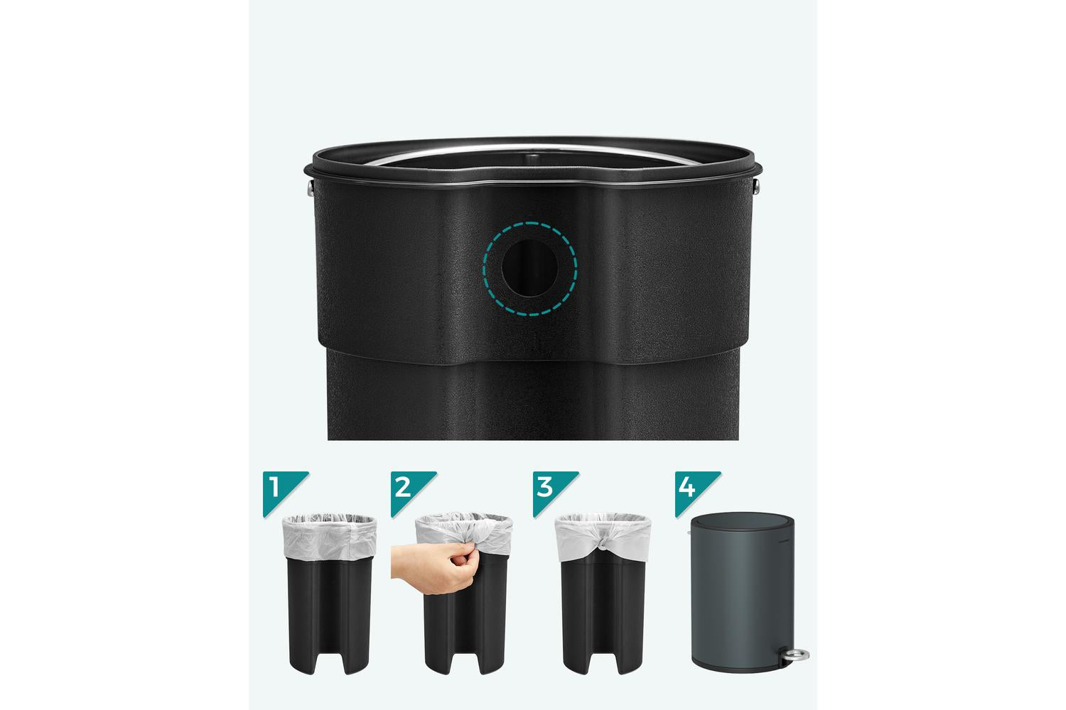 Trash Can | Cosmetic Bin | Steel | 3 Litre-5