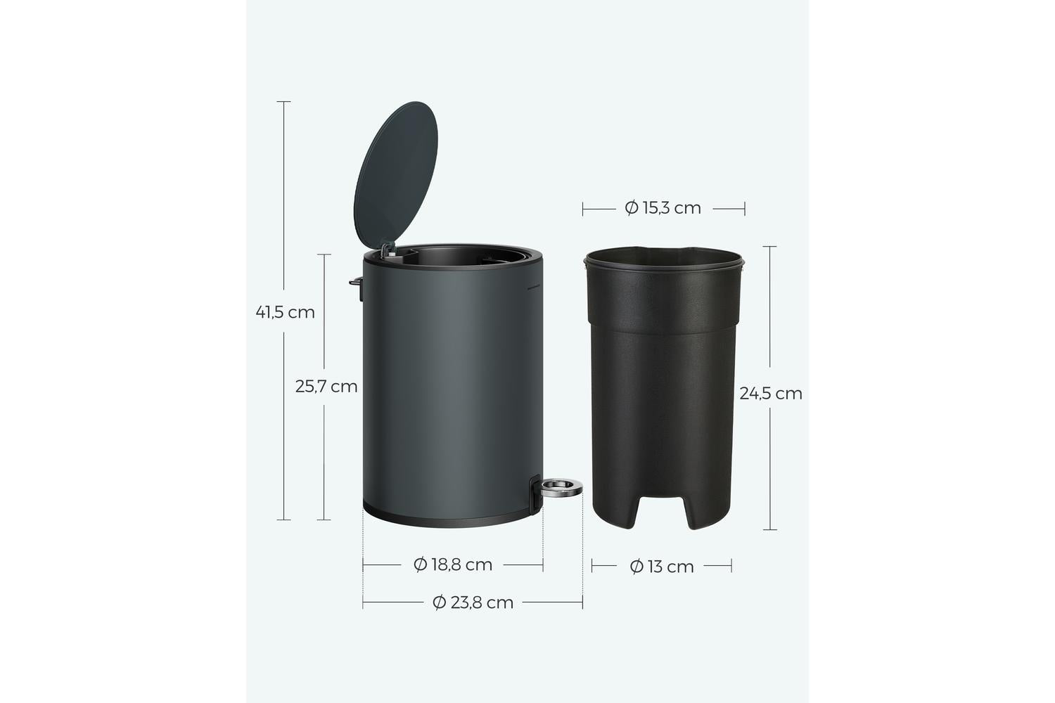 Trash Can | Cosmetic Bin | Steel | 3 Litre-6