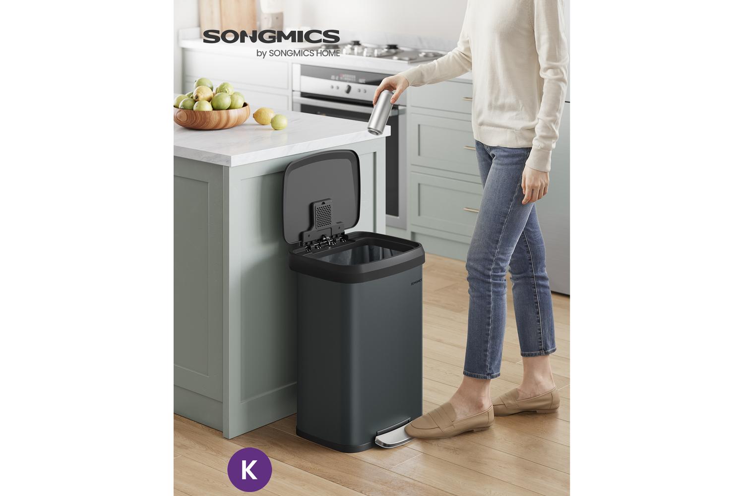 Songmics Trash Can | Pedal Bin | Steel | 50 L-2