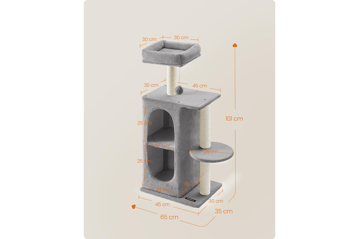Cat Tree | Cat Play Tower | Soft Fabric | Two Levels-5