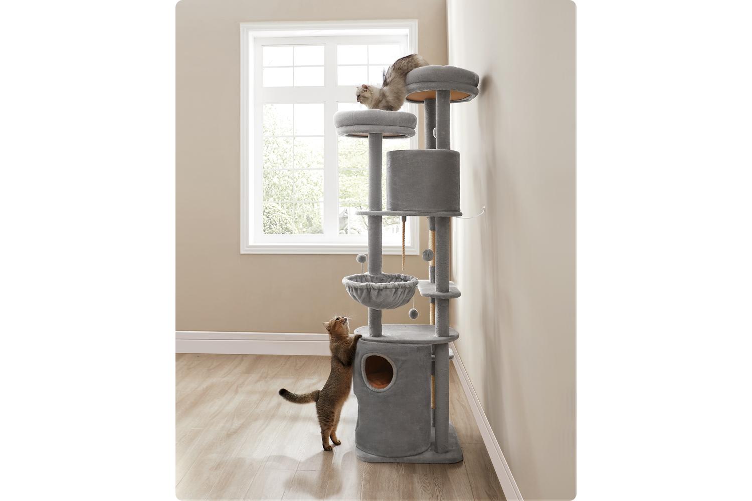 Cat Tree | Cat Tower | Plush And Sisal | 196 Cm-4