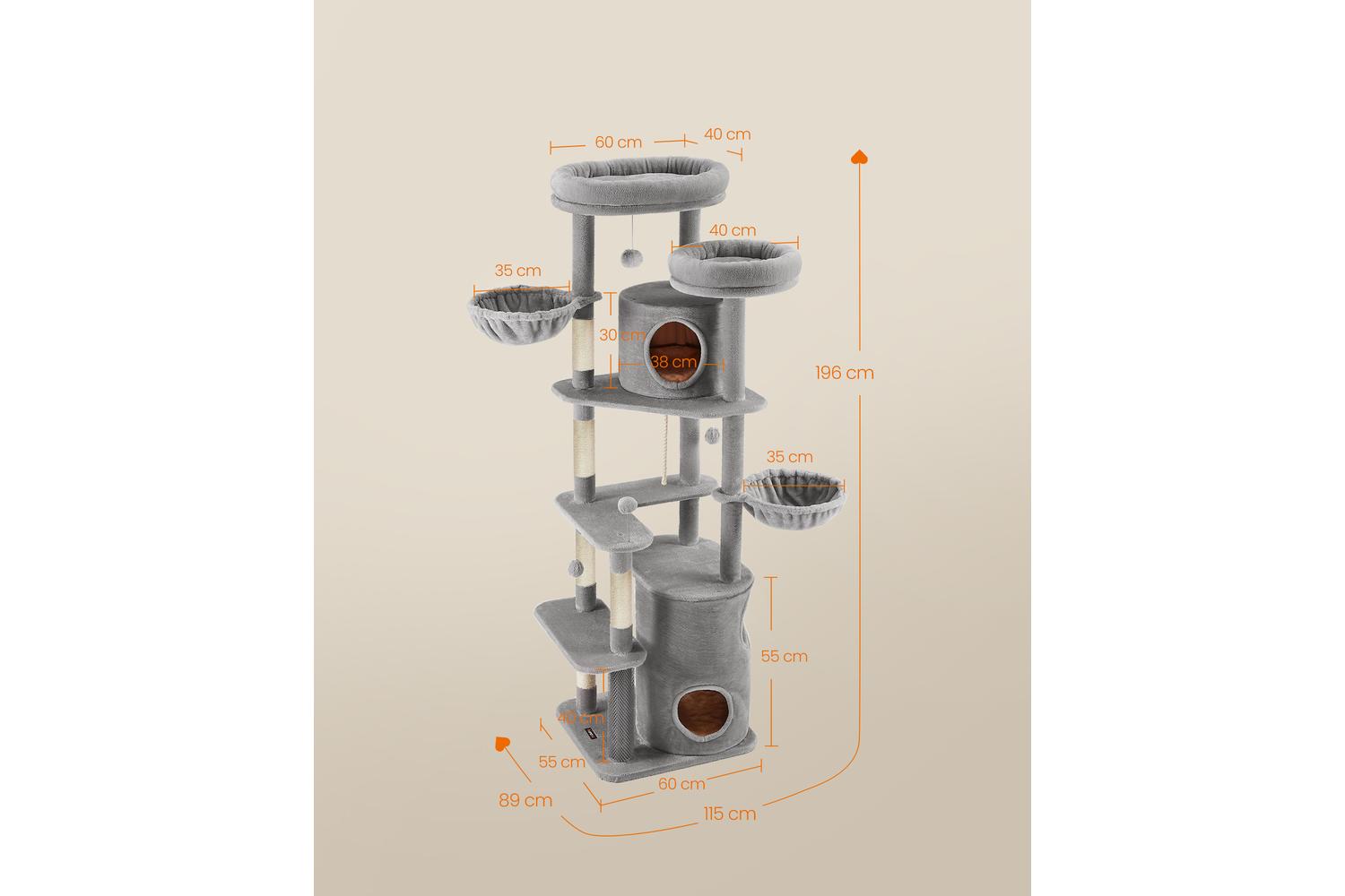 Cat Tree | Cat Tower | Plush And Sisal | 196 Cm-5
