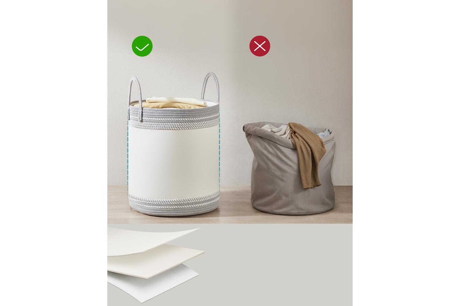 Laundry Basket | Laundry Storage | Fabric & Cotton Rope | 60l-2