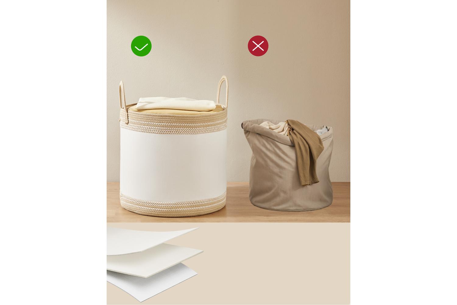 Laundry Basket | Laundry Hamper | Fabric & Cotton Rope | 90 Litre-2